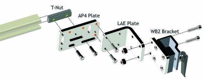 Offset examples using the T-Nut and Slide Track