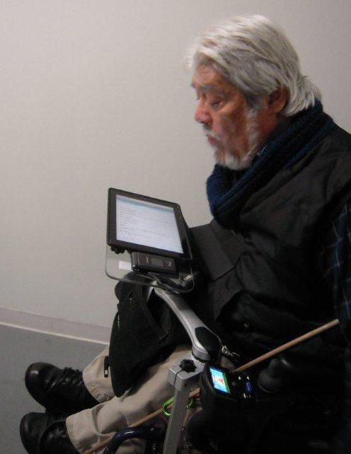 Rick's mount supports his iPad and phone where he needs them.